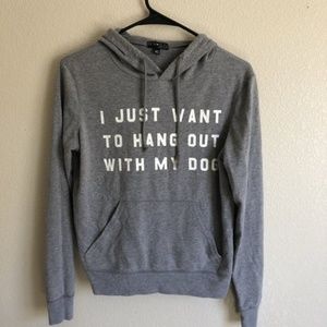 Fifth Sun Grey Dog Hoodie size Small